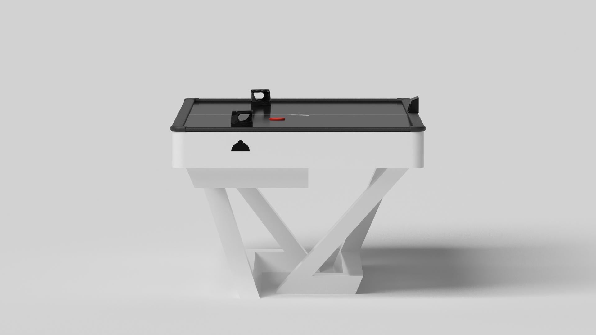 Modern Elevate Customs Trinity Air Hockey Tables /Solid Pantone White in 7'-Made in USA For Sale
