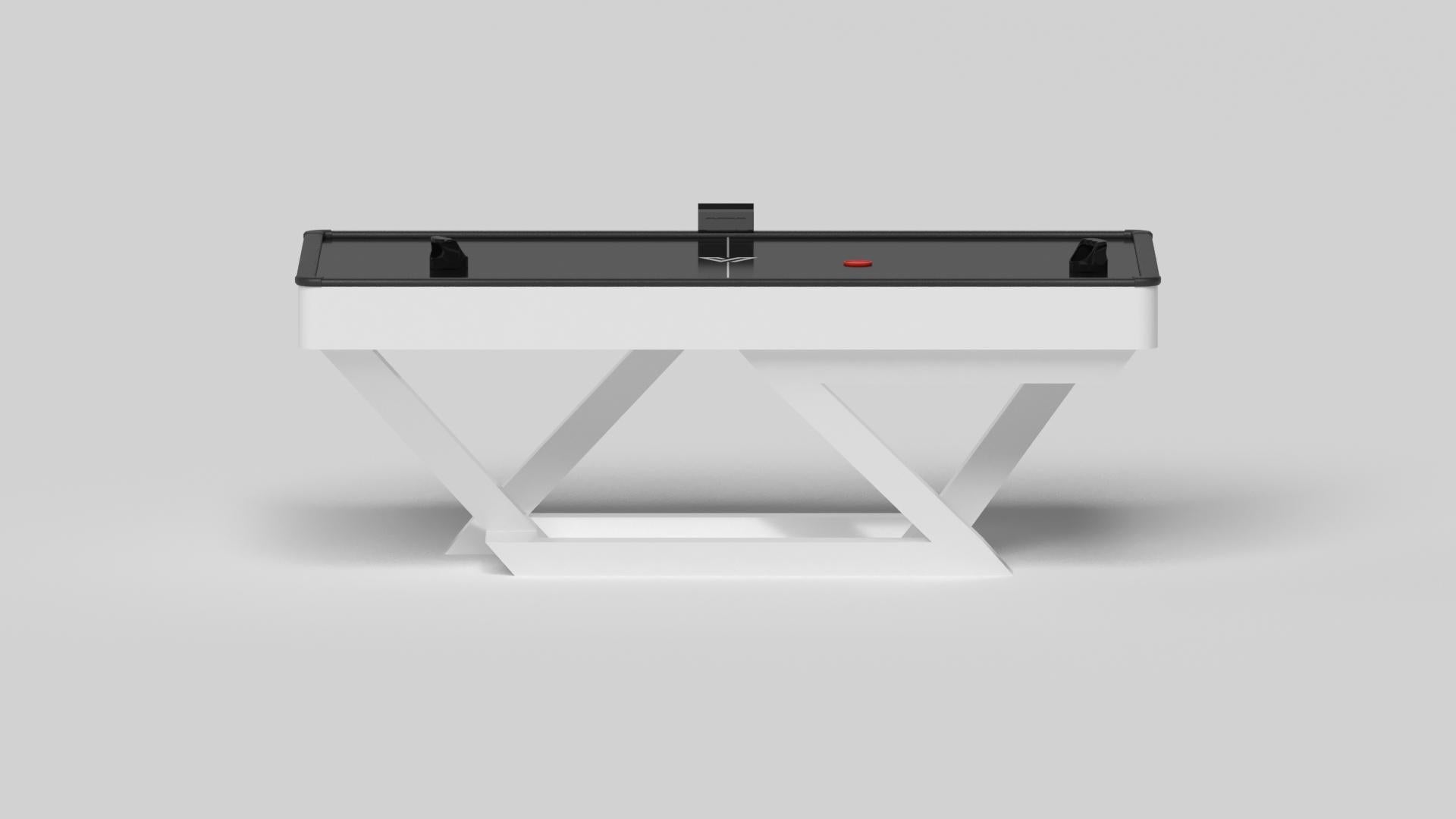 American Elevate Customs Trinity Air Hockey Tables /Solid Pantone White in 7'-Made in USA For Sale