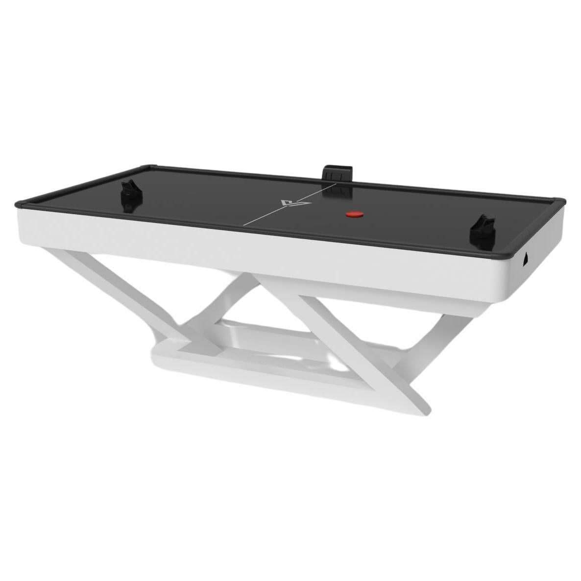 Elevate Customs Trinity Air Hockey Tables /Solid Pantone White in 7'-Made in USA For Sale