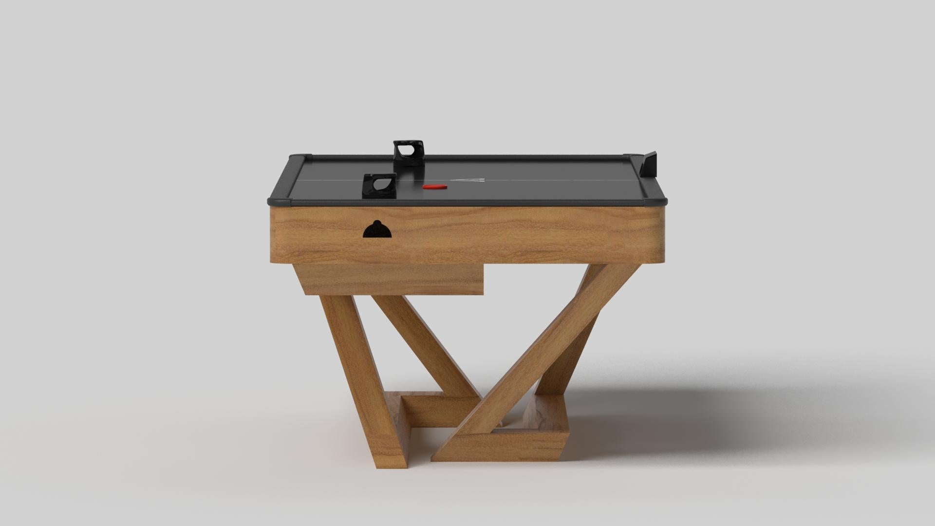 Modern Elevate Customs Trinity Air Hockey Tables / Solid Teak wood in 7' - Made in USA For Sale