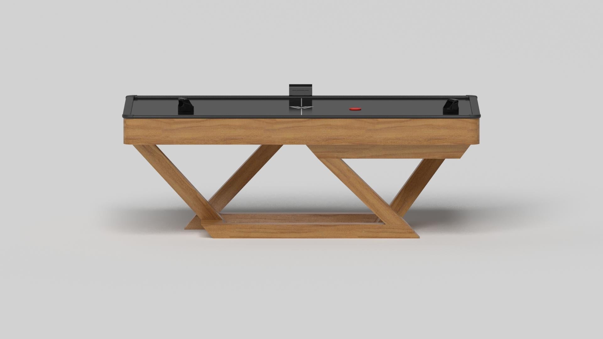American Elevate Customs Trinity Air Hockey Tables / Solid Teak wood in 7' - Made in USA For Sale