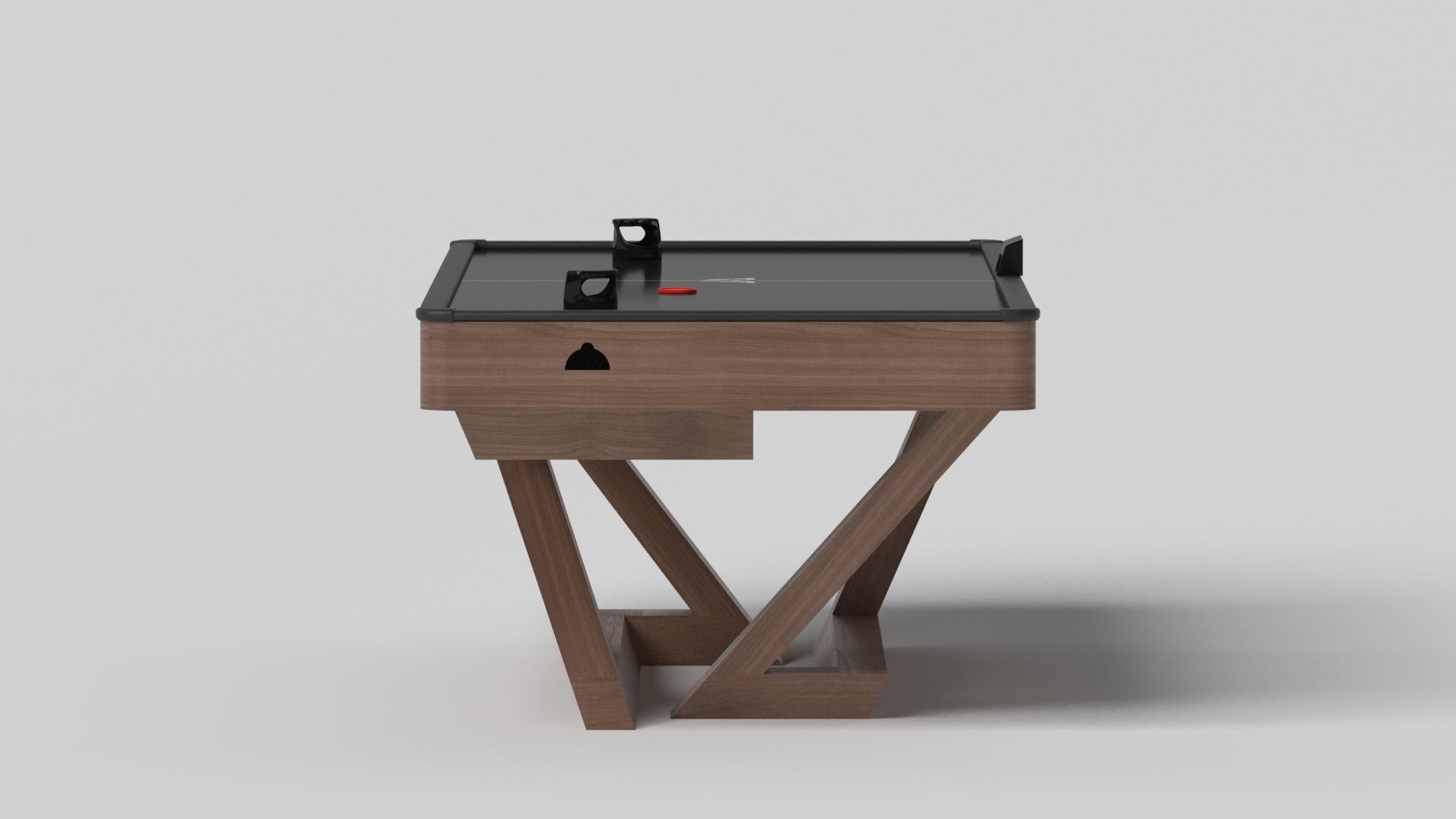Modern Elevate Customs Trinity Air Hockey Tables / Solid Walnut Wood in 7' -Made in USA For Sale