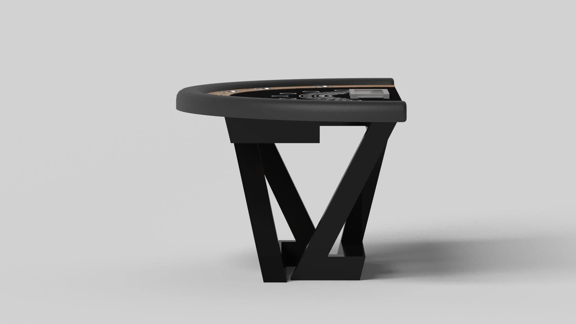 Moderne Elevate Customs Trinity Black Jack Tables / Solid Curly Maple Wood in 7'4