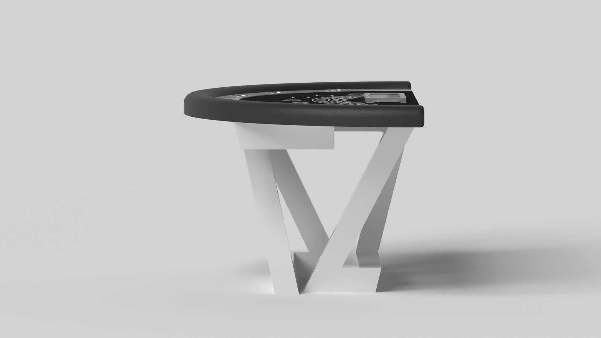 Modern Elevate Customs Trinity Black Jack Tables/Solid Pantone White Color in 7'4