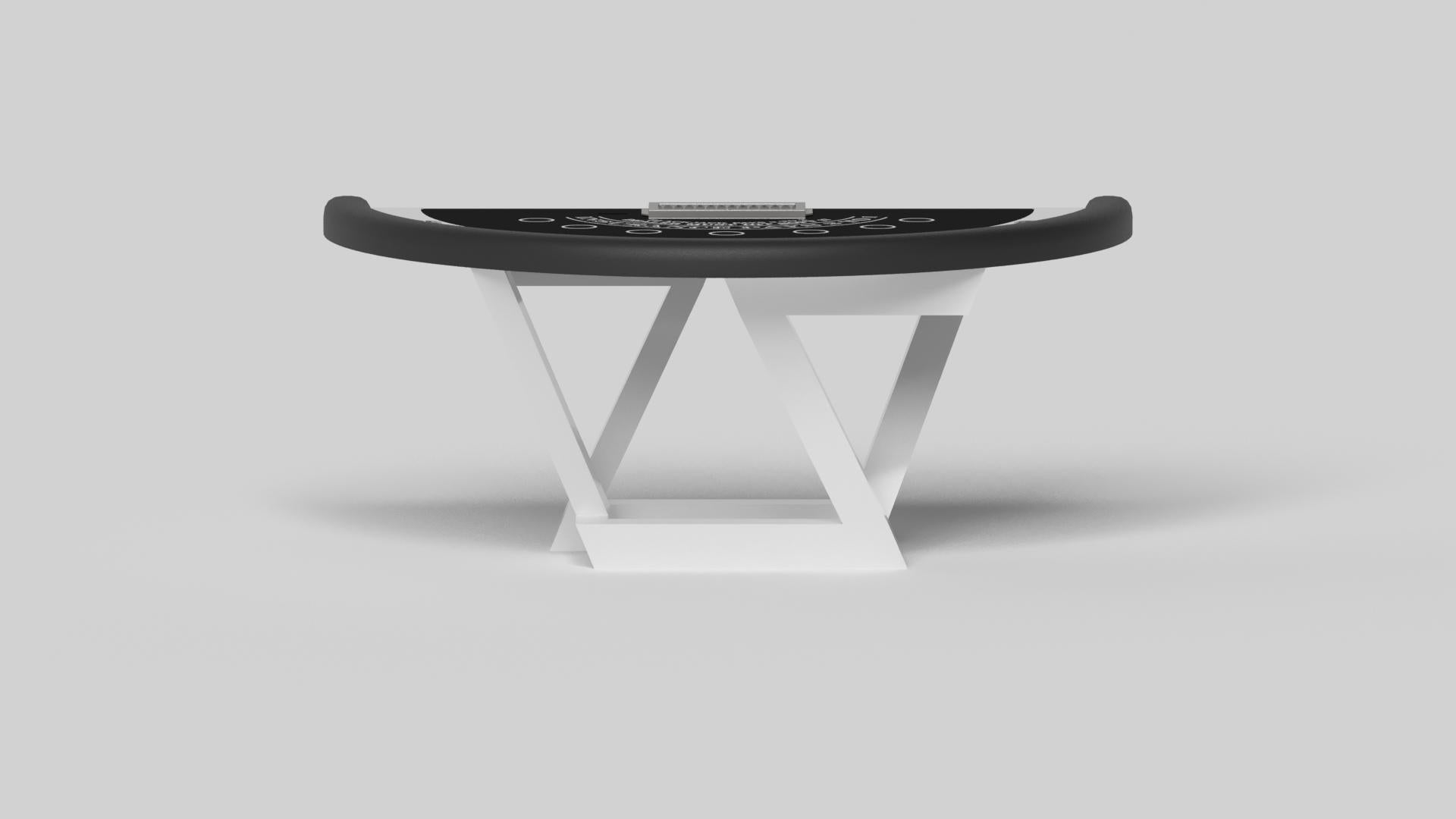 American Elevate Customs Trinity Black Jack Tables/Solid Pantone White Color in 7'4