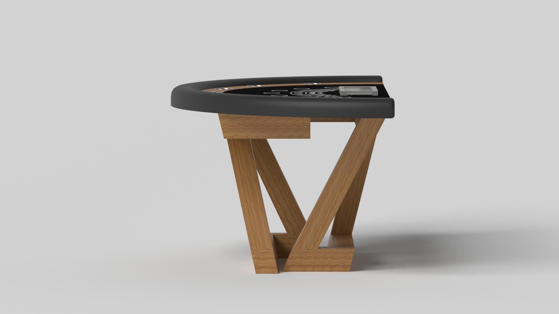 Modern Elevate Customs Trinity Black Jack Tables /Solid Teak Wood in 7'4