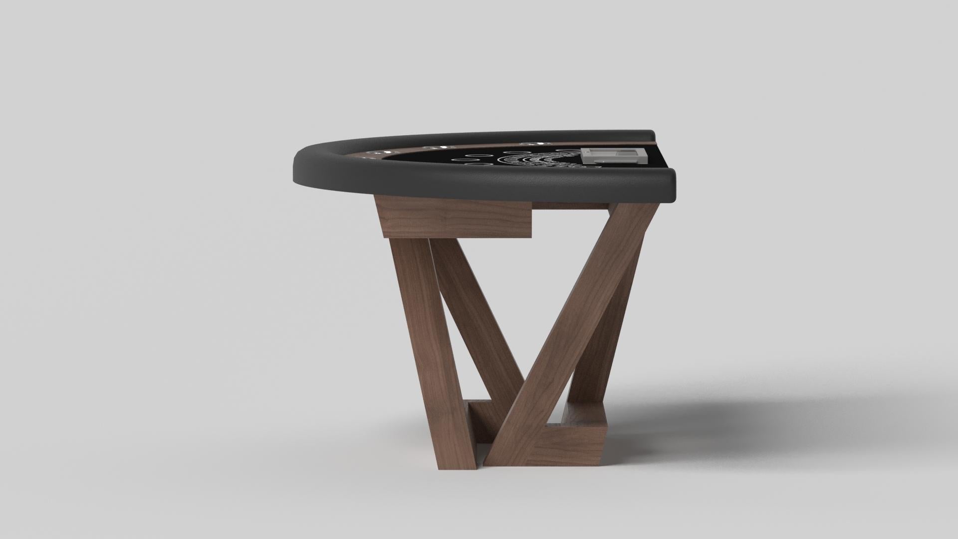 Modern Elevate Customs Trinity Black Jack Tables/Solid Walnut Wood in 7'4