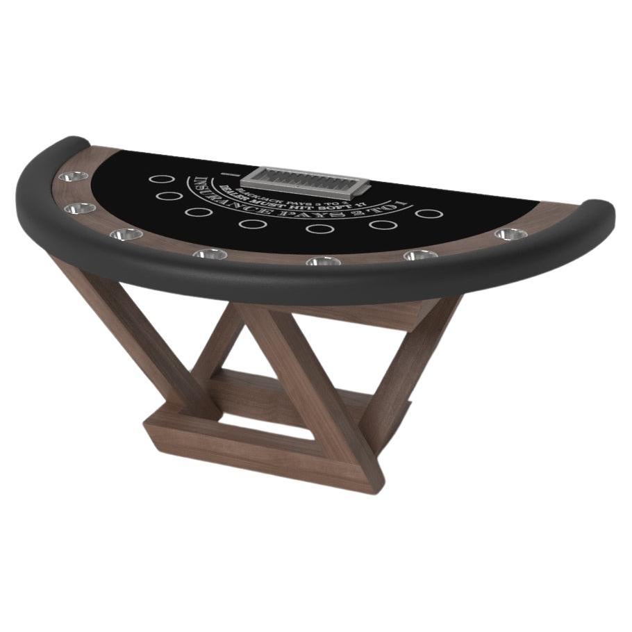 Elevate Customs Trinity Black Jack Tables/Solid Walnut Wood in 7'4" -Made in USA For Sale