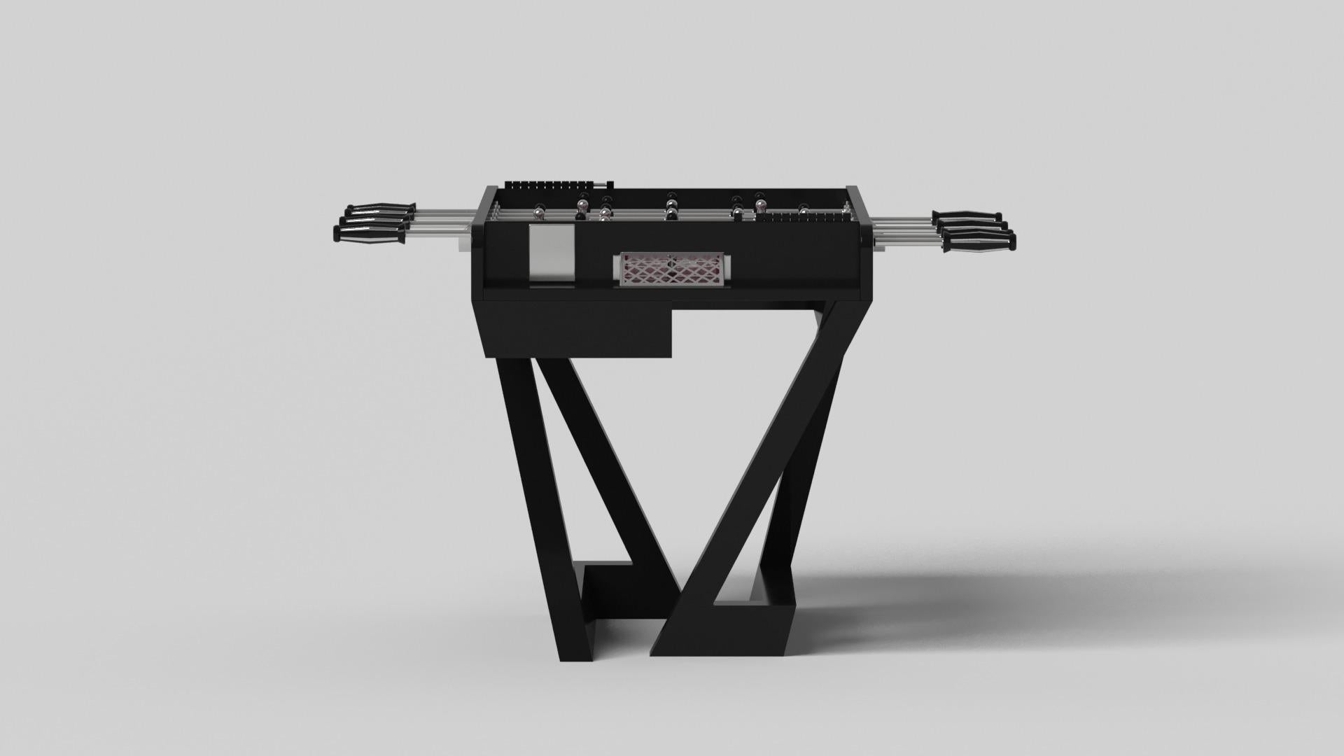 Modern Elevate Customs Trinity Foosball Tables / Solid Pantone Black in 5' -Made in USA For Sale