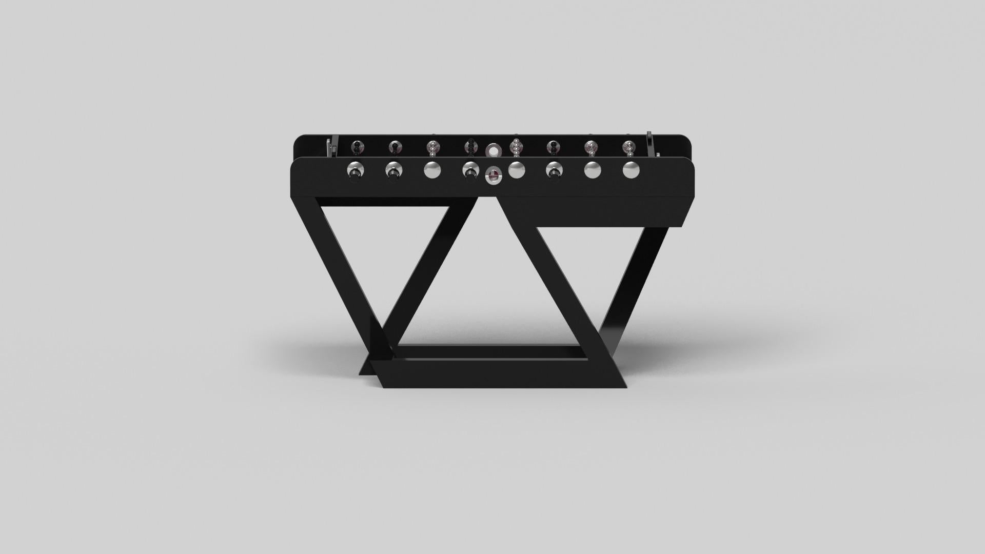 Hand-Crafted Elevate Customs Trinity Foosball Tables / Solid Pantone Black in 5' -Made in USA For Sale