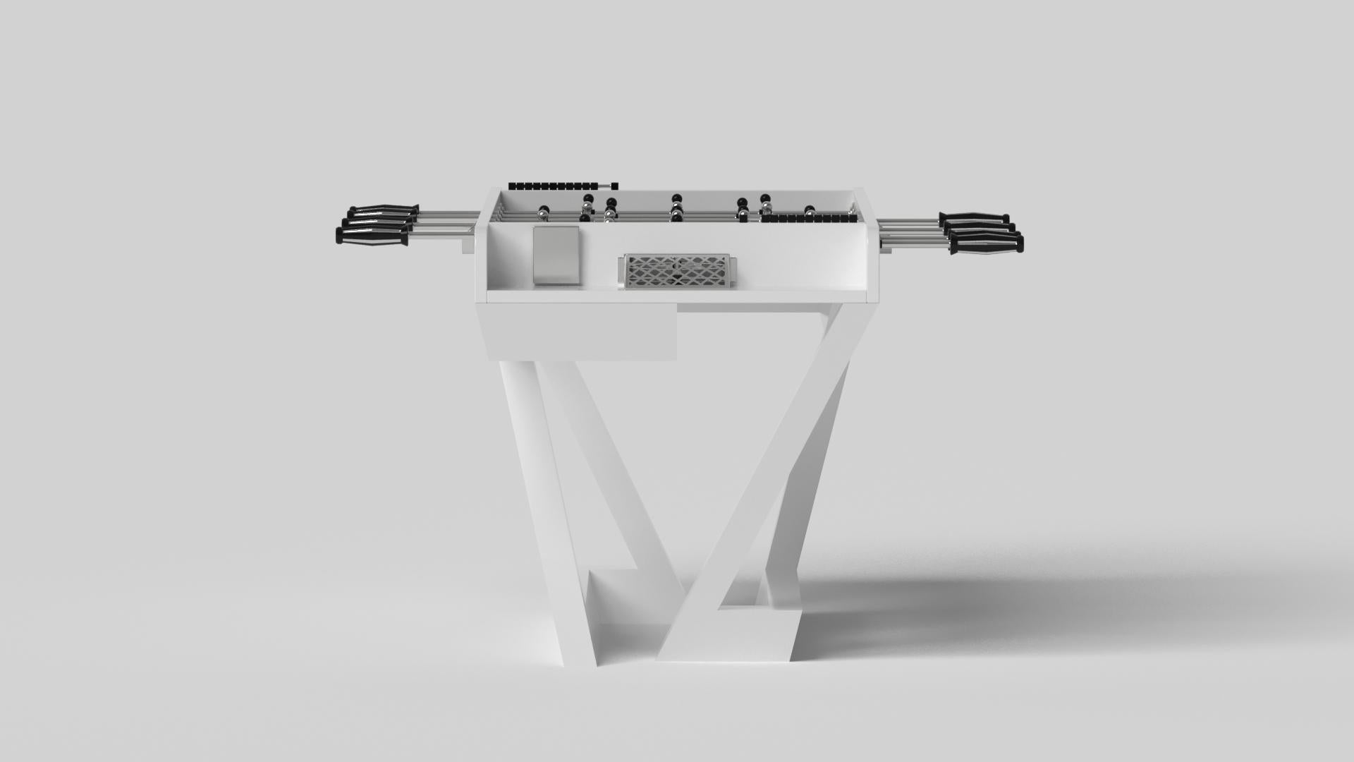 Modern Elevate Customs Trinity Foosball Tables /Solid Pantone White in 5' - Made in USA For Sale