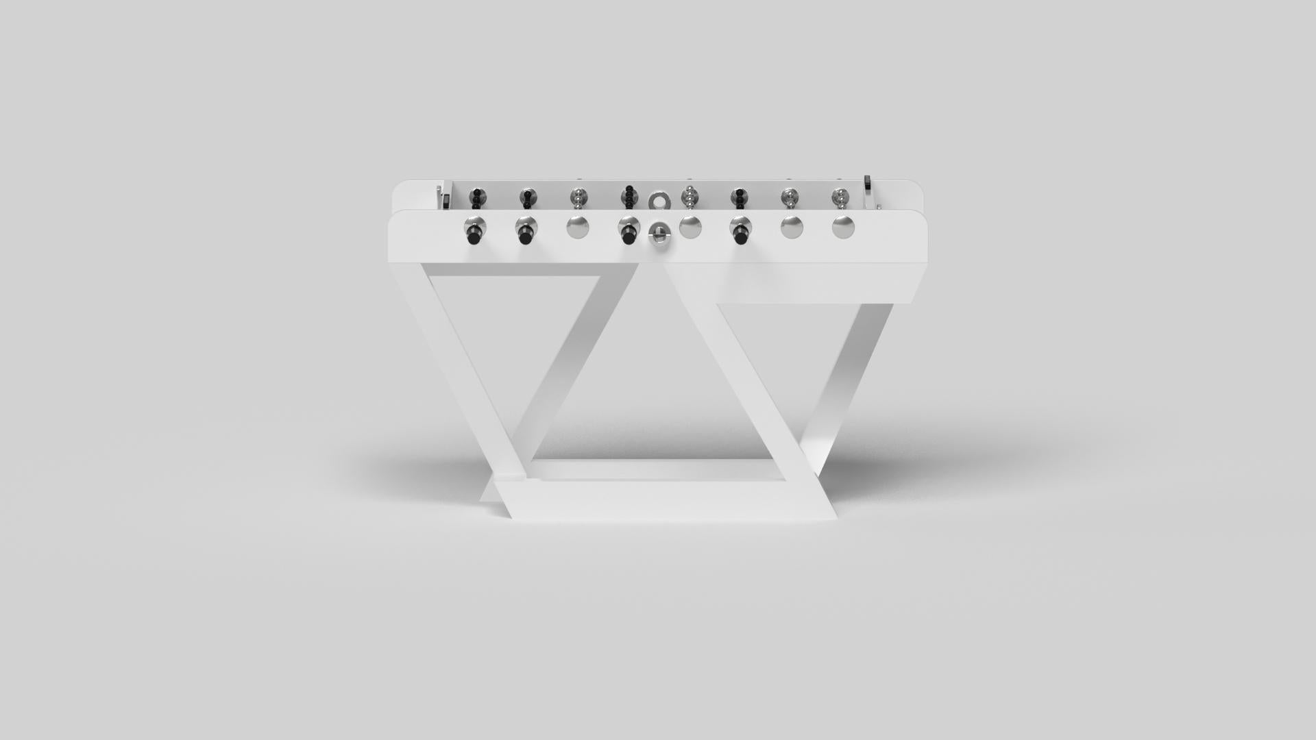 Hand-Crafted Elevate Customs Trinity Foosball Tables /Solid Pantone White in 5' - Made in USA For Sale