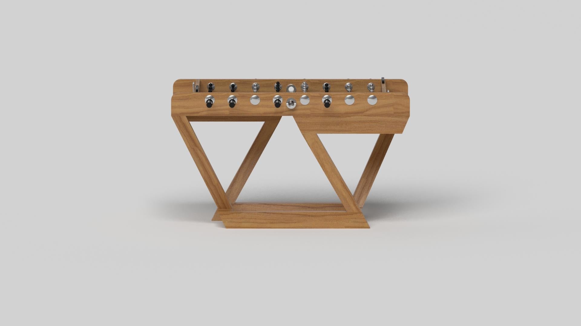 Hand-Crafted Elevate Customs Trinity Foosball Tables / Solid Teak Wood in 5' - Made in USA For Sale