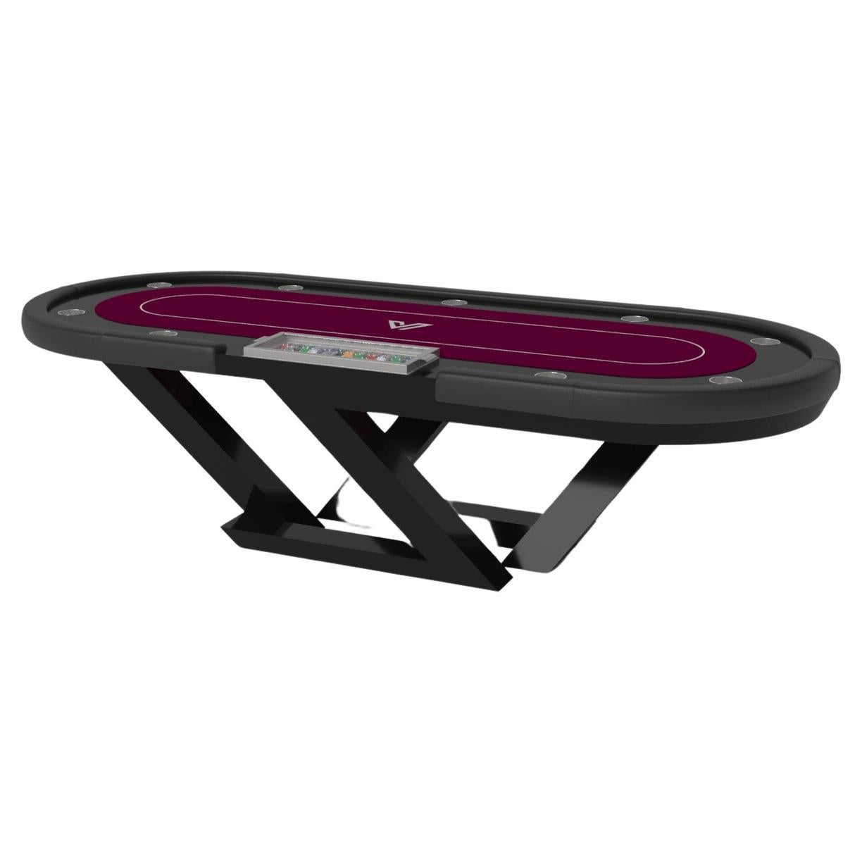 Elevate Customs Trinity Poker Tables / Solid Pantone Black Color in 8'8" - USA For Sale