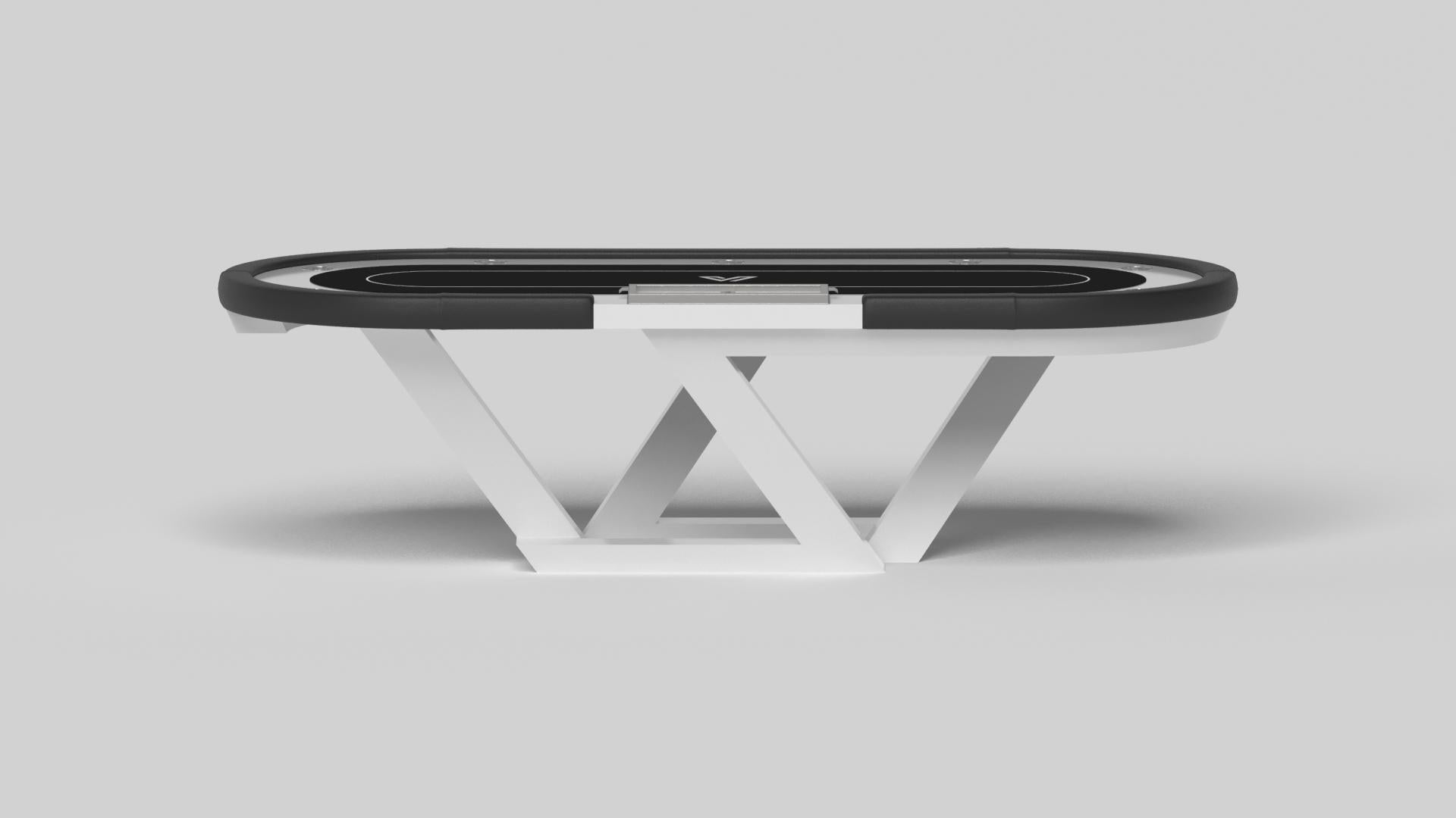 American Elevate Customs Trinity Poker Tables / Solid Pantone White Color in 8'8