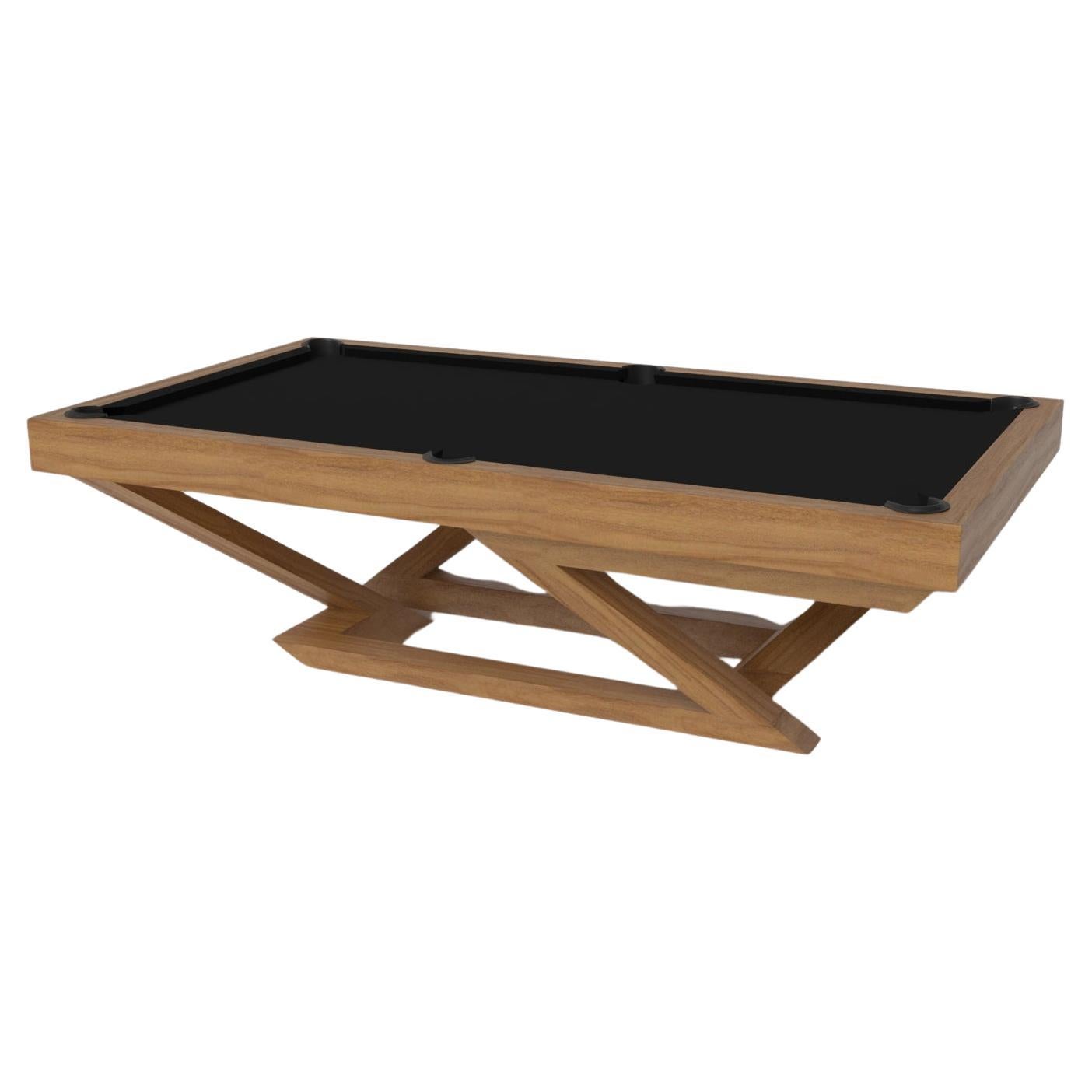 Elevate Customs Trinity Pooltisch / Massiv Teakholz in 8,5' - Hergestellt in den USA im Angebot