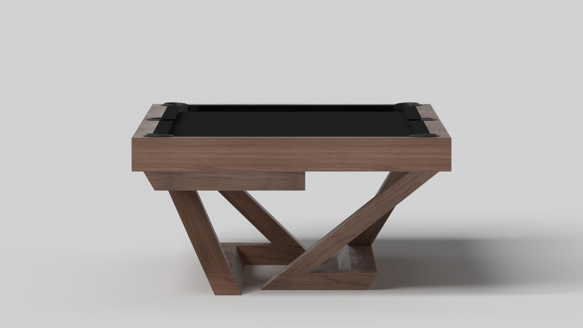 Modern Elevate Customs Trinity Pool Table / Solid Walnut Wood in 7'/8' - Made in USA For Sale