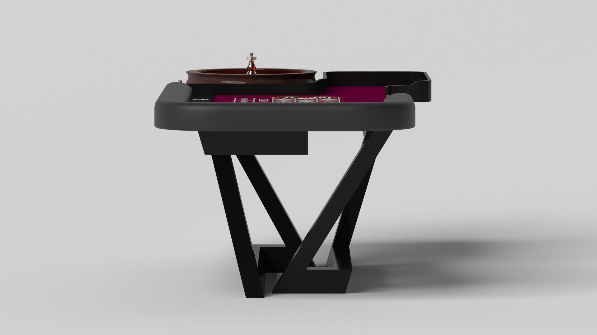 Modern Elevate Customs Trinity Roulette Tables / Solid Pantone Black Color in 8'2