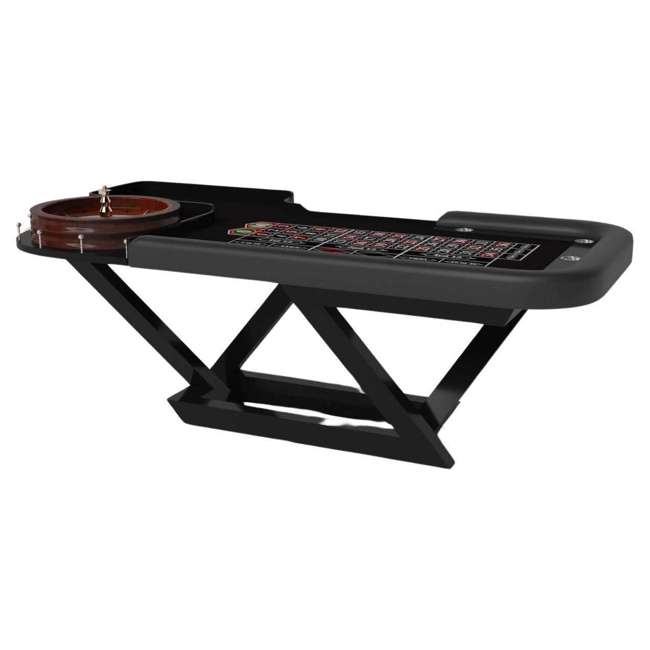 Turret Roulette Table Elevate Customs Trinity Roulette Tables / Solid Pantone Black Color in ...