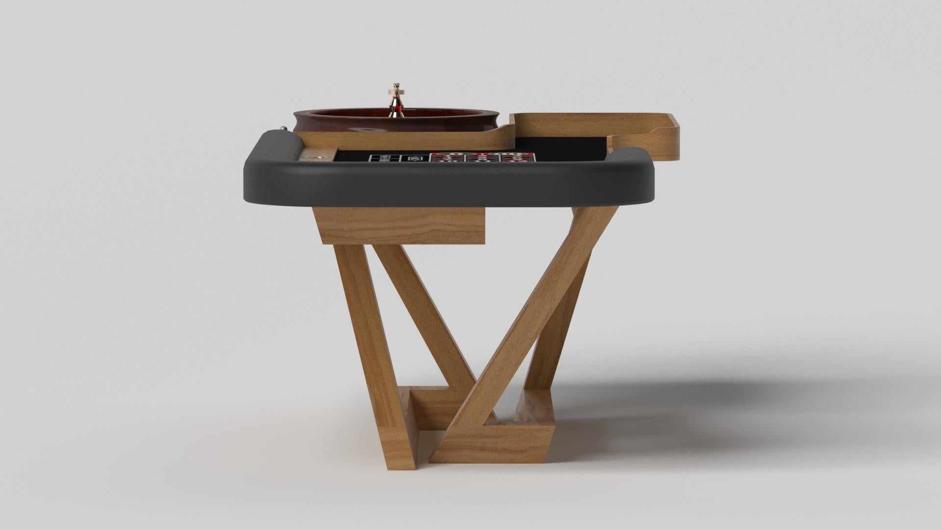 Moderne Elevate Customs Trinity Roulette Tables / Bois de teck massif en 8'2