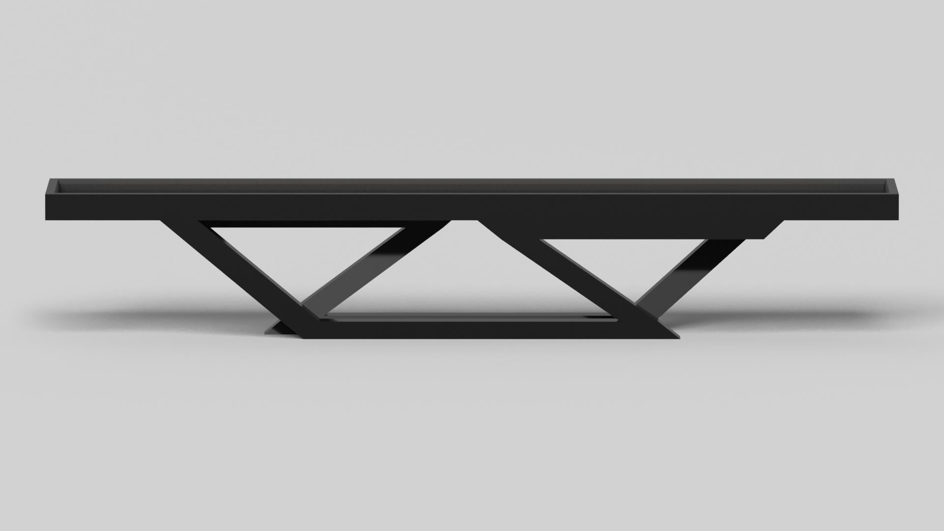 American Elevate Customs Trinity Shuffleboard Tables/Solid Pantone Black Color in 12'-USA For Sale