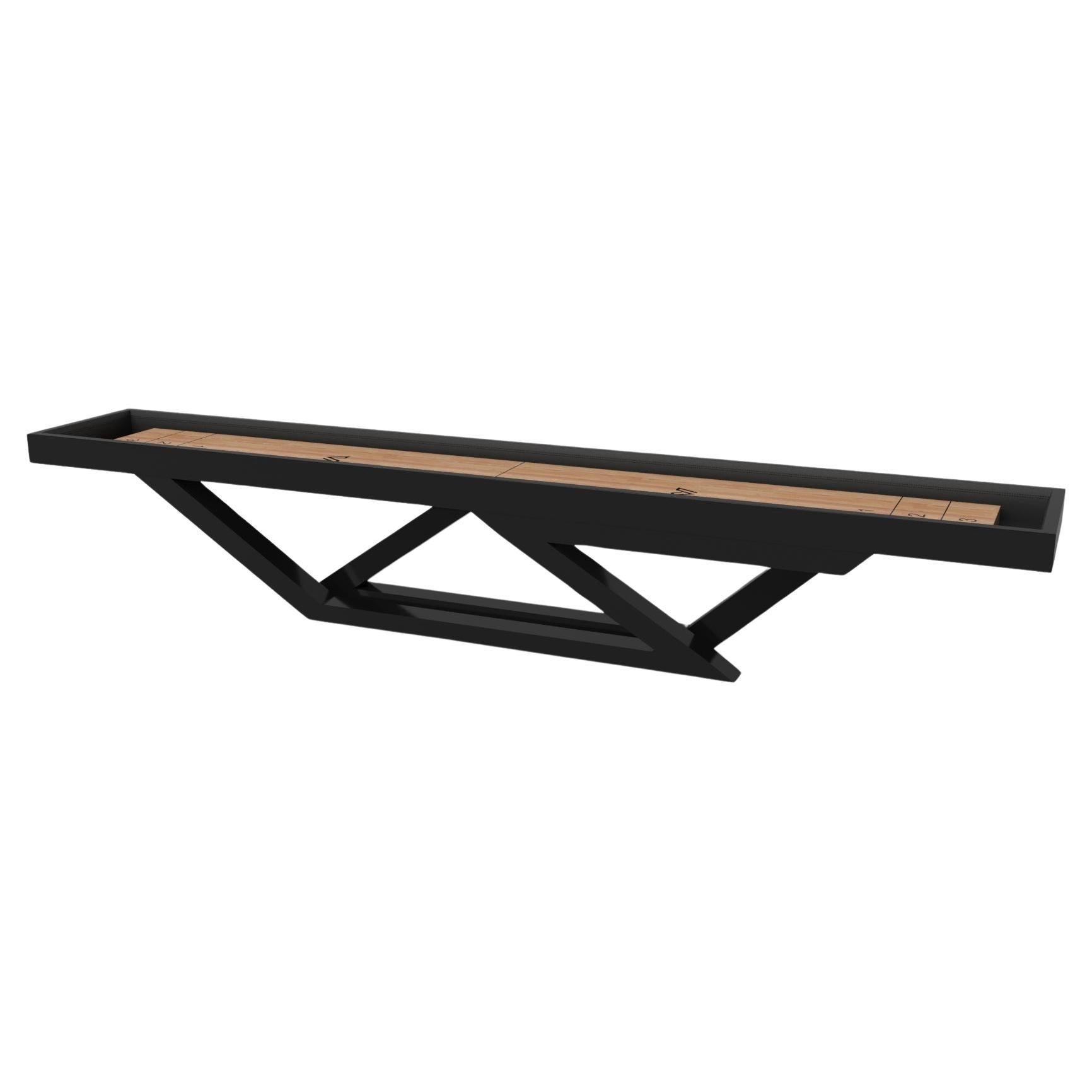 Elevate Customs Trinity Shuffleboard Tables/Solid Pantone Black Color in 12'-USA For Sale