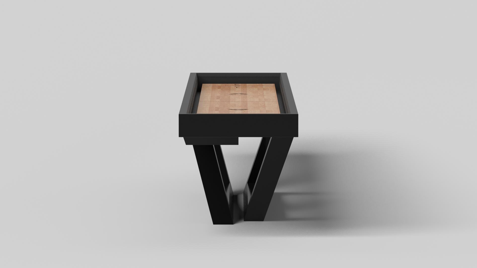 Modern Elevate Customs Trinity Shuffleboard Tables /Solid Pantone Black Color in 9'-USA For Sale