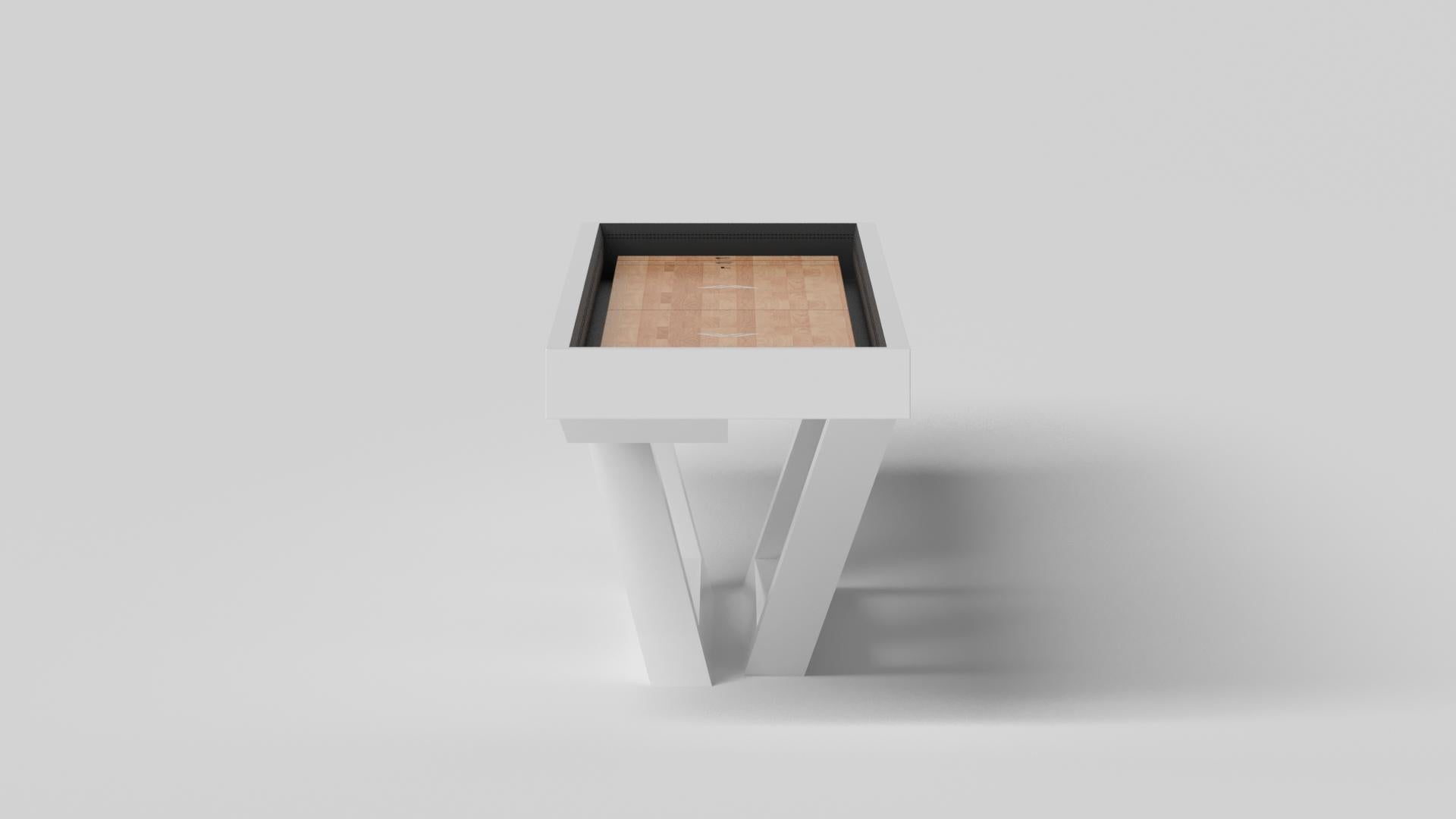 Modern Elevate Customs Trinity Shuffleboard Tables /Solid Pantone White Color in 9'-USA For Sale