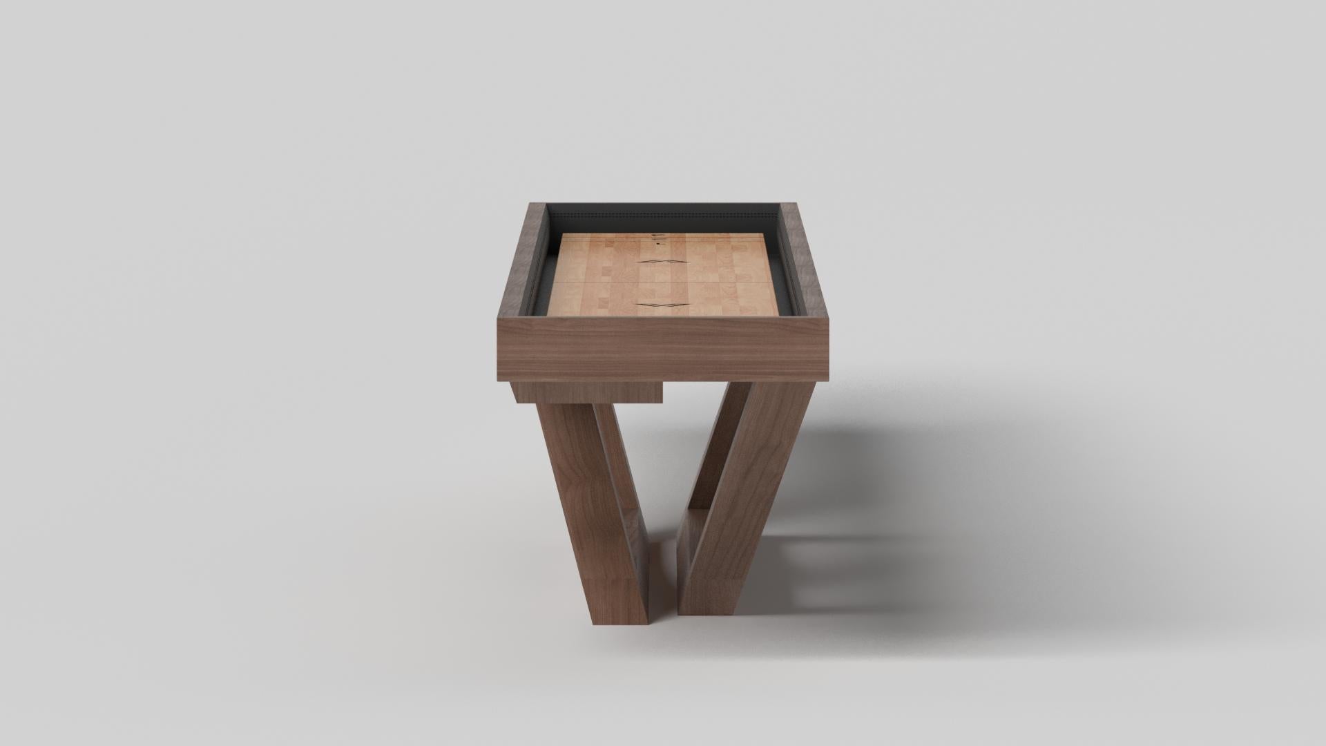 Modern Elevate Customs Trinity Shuffleboard Tables / Solid Walnut Wood in 12' - USA For Sale