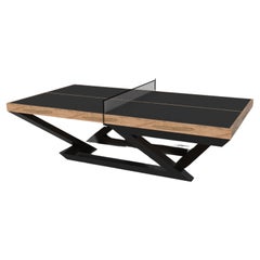 Elevate Customs Mesa de tenis Trinity / Madera maciza de arce rizado en 9' -Fabricada en EE.UU.