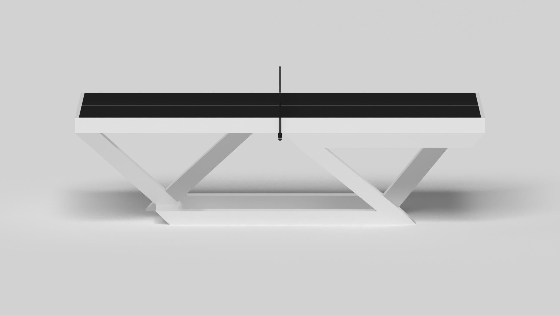 Modern Elevate Customs Trinity Tennis Table / Solid Pantone White in 9' - Made in USA For Sale