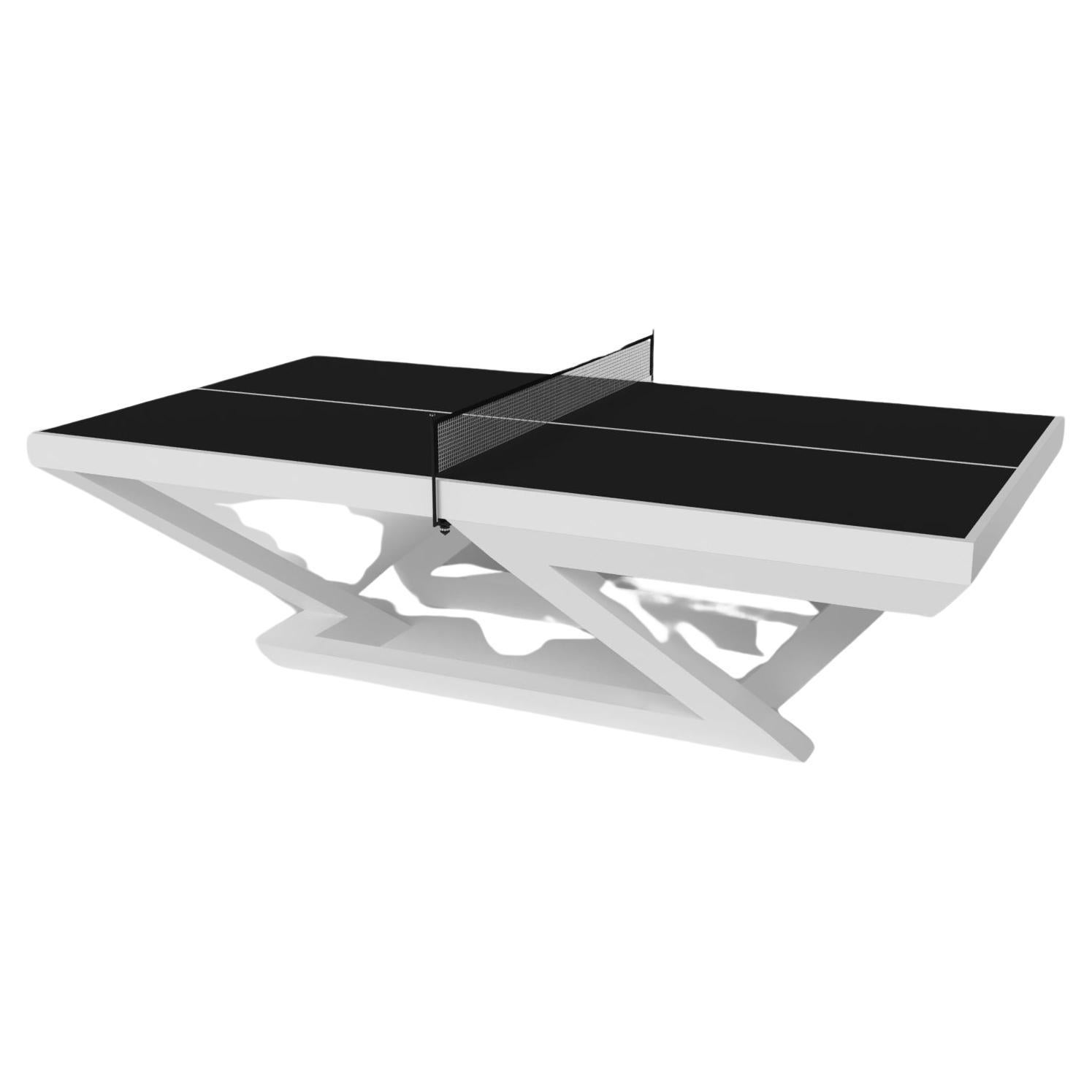 Elevate Customs Trinity Tennis Table / Solid Pantone White in 9' - Made in USA For Sale