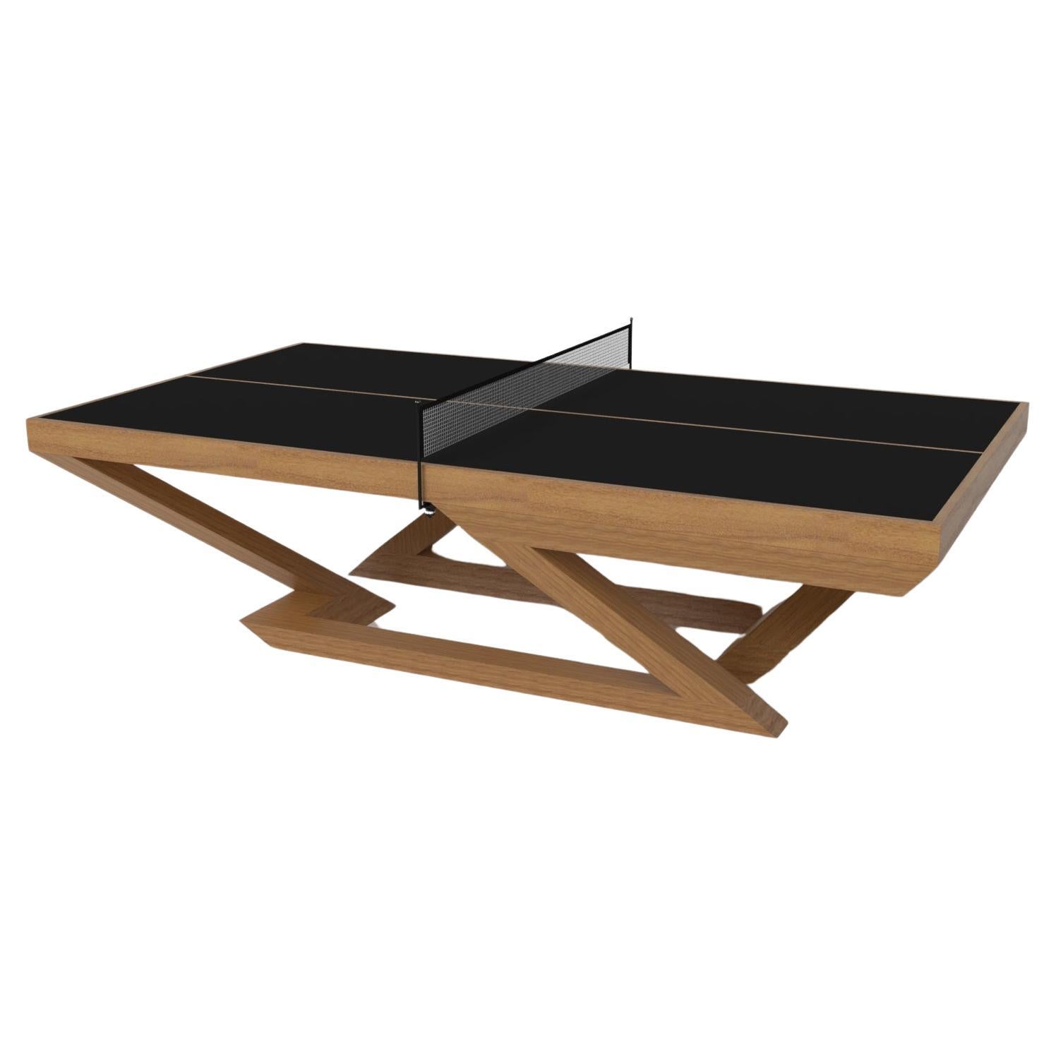 Elevate Customs Trinity Tennis Table / Solid Teak Wood in 9' - Made in USA For Sale