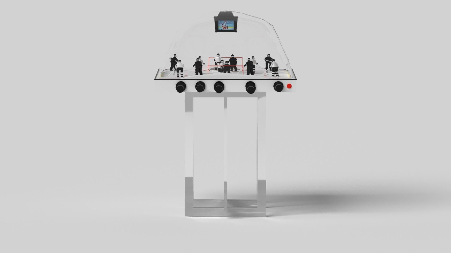 Moderne Elevate Customs Tables Beso Dome Hockey Tables/Solid Pantone White in 3'9