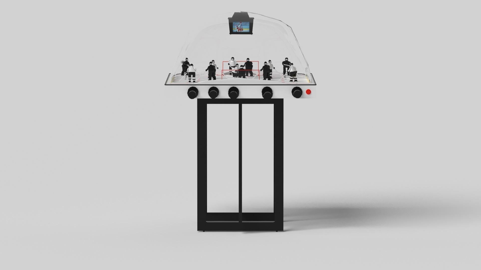 Moderne Elevate Customs Tables Beso Dome Hockey Tables / Bois de teck massif de 3'9