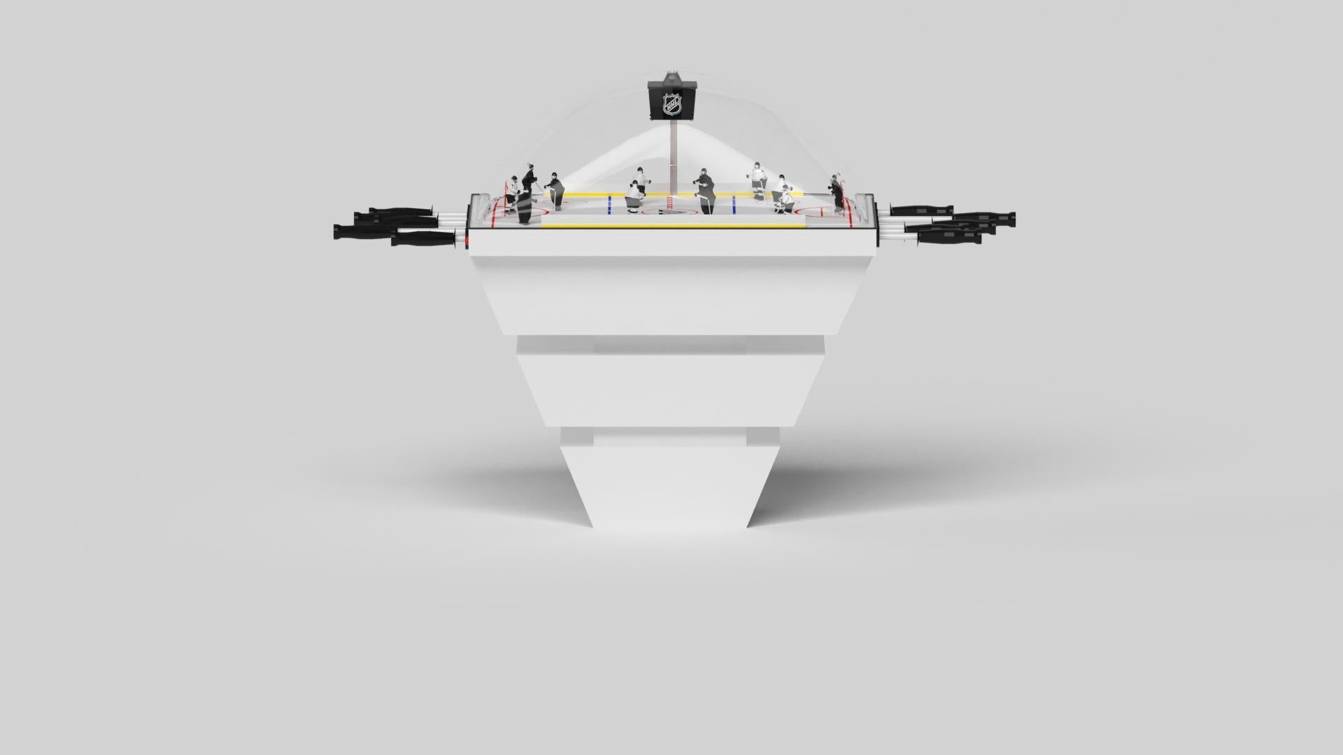 Américain Elevate Customs Upgraded Louve Dome Hockey Table/Solid Pantone White in 3'9