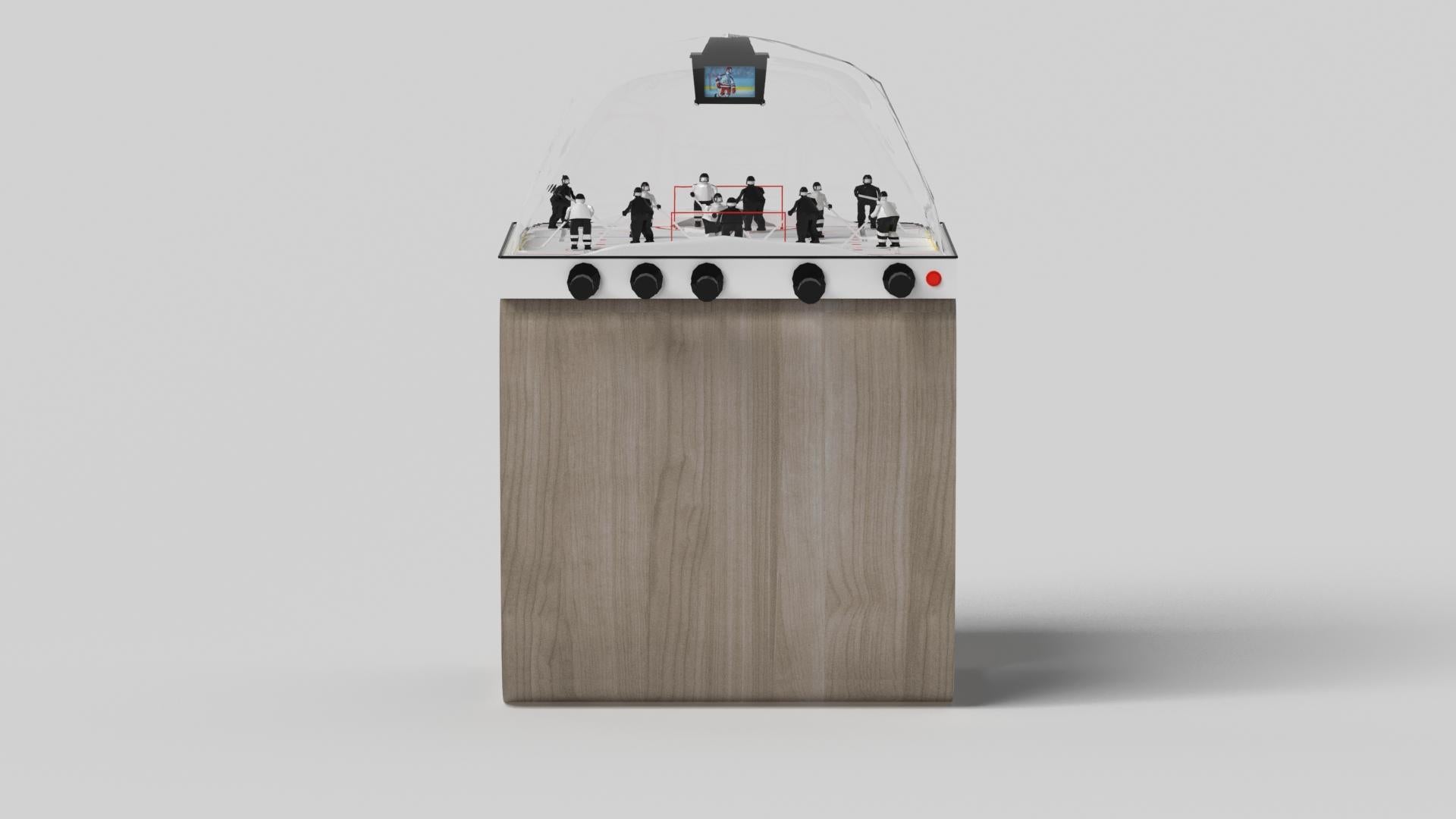 Moderne Elevate Customs Upgraded Sid Dome Hockey Tables/Bois de chêne blanc solisé de 3'9