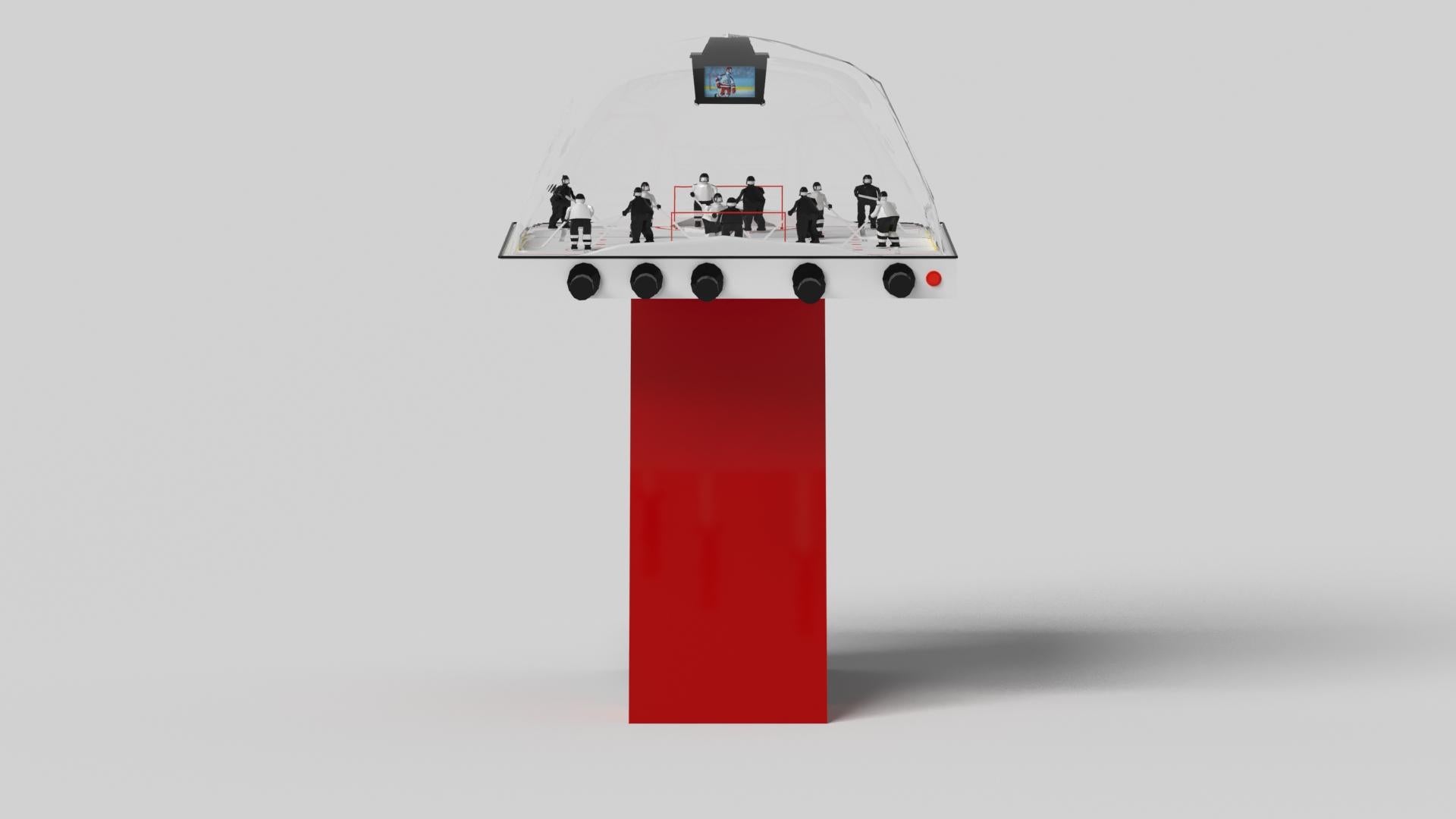 Modern Elevate Customs Upgraded Stilt Dome Hockey Table/Solid Pantone Black in 3'9
