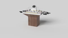 Elevate Customs Upgraded Trestle Dome Hockey Table/Solid Walnut Wood in 3'9"-USA