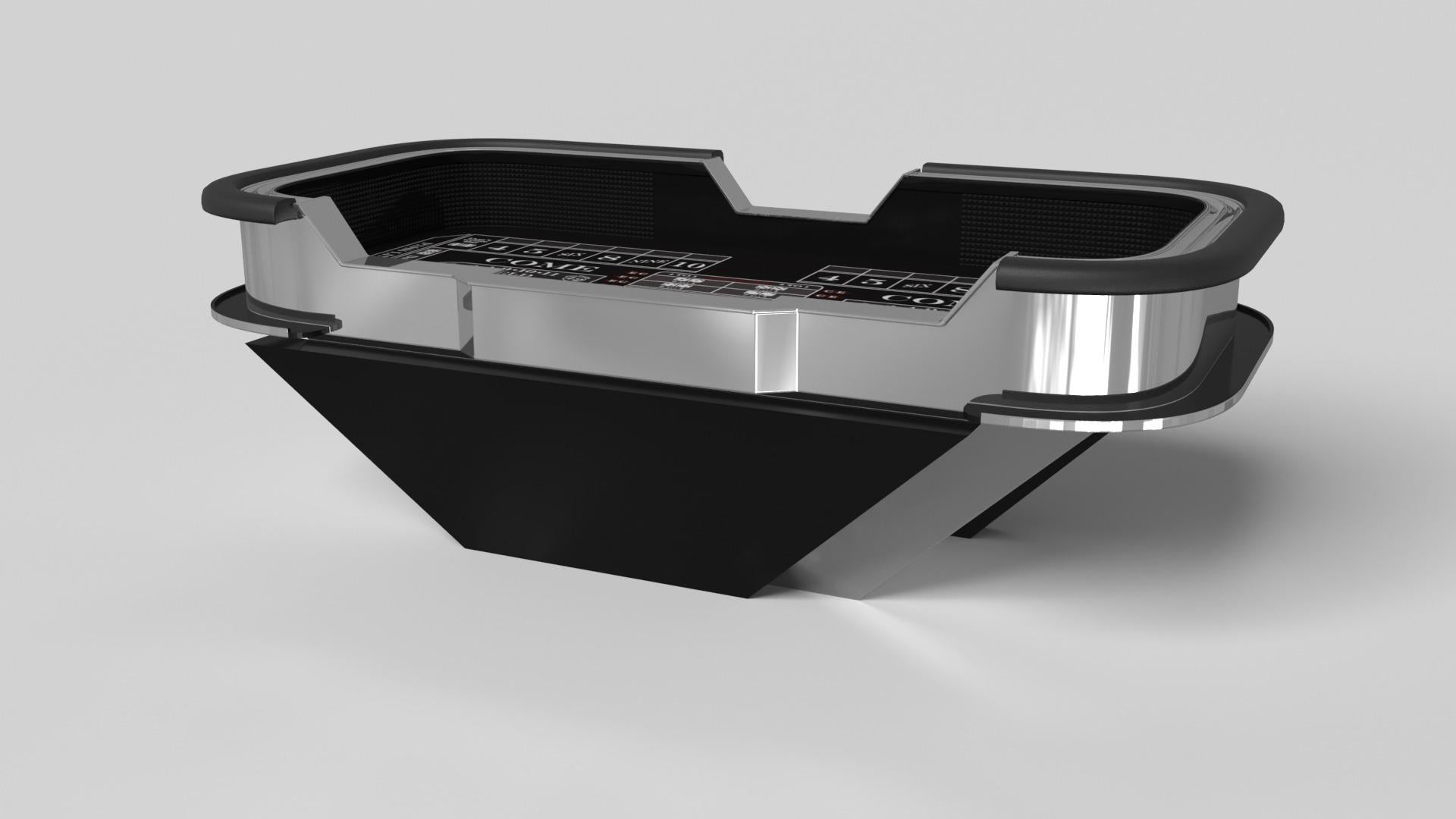 Hecha a mano con líneas limpias, ángulos agudos y una base piramidal, la mesa de dados Vogue de aluminio cepillado consigue el equilibrio perfecto entre el estilo de inspiración deportiva y el diseño contemporáneo. Intemporal en su atractivo y