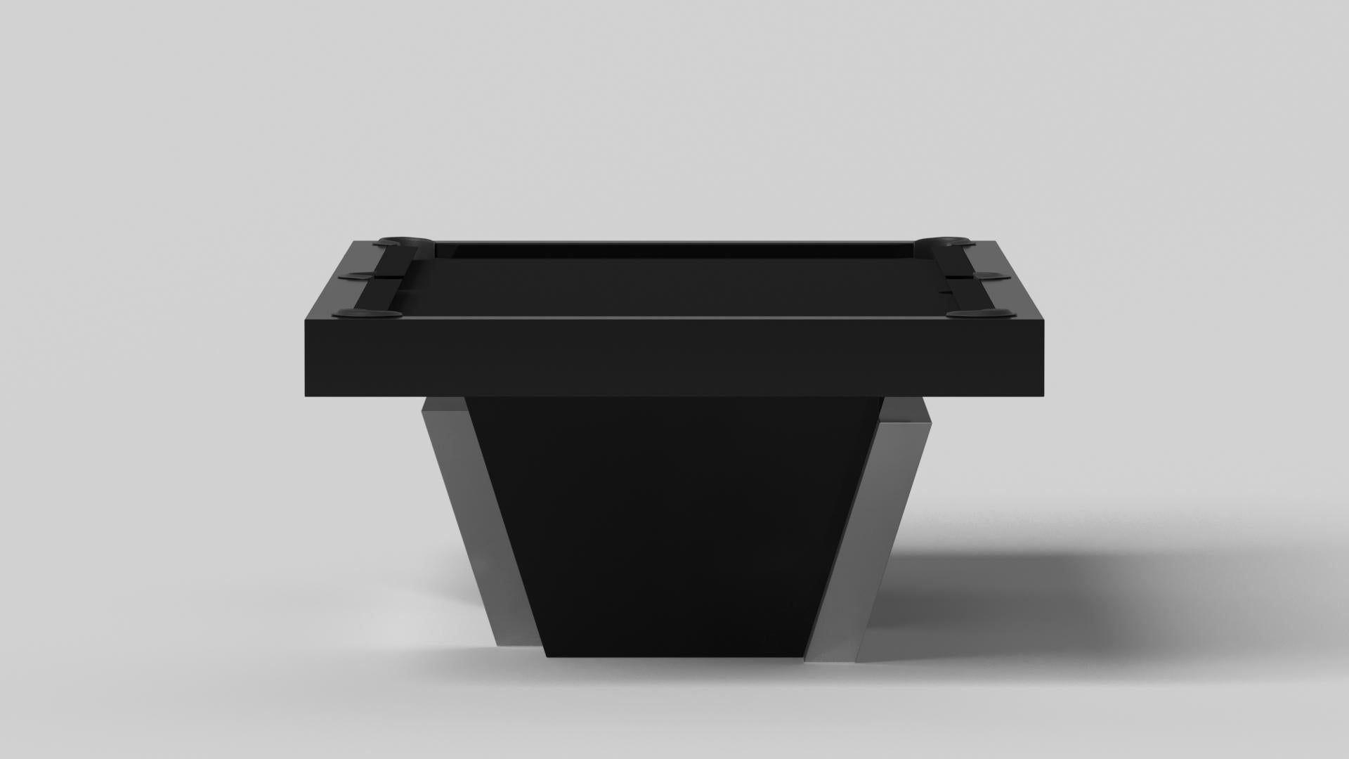 Modern Elevate Customs Vogue Pool Table / Solid Black Maple Wood in 7'/8' - Made in USA For Sale