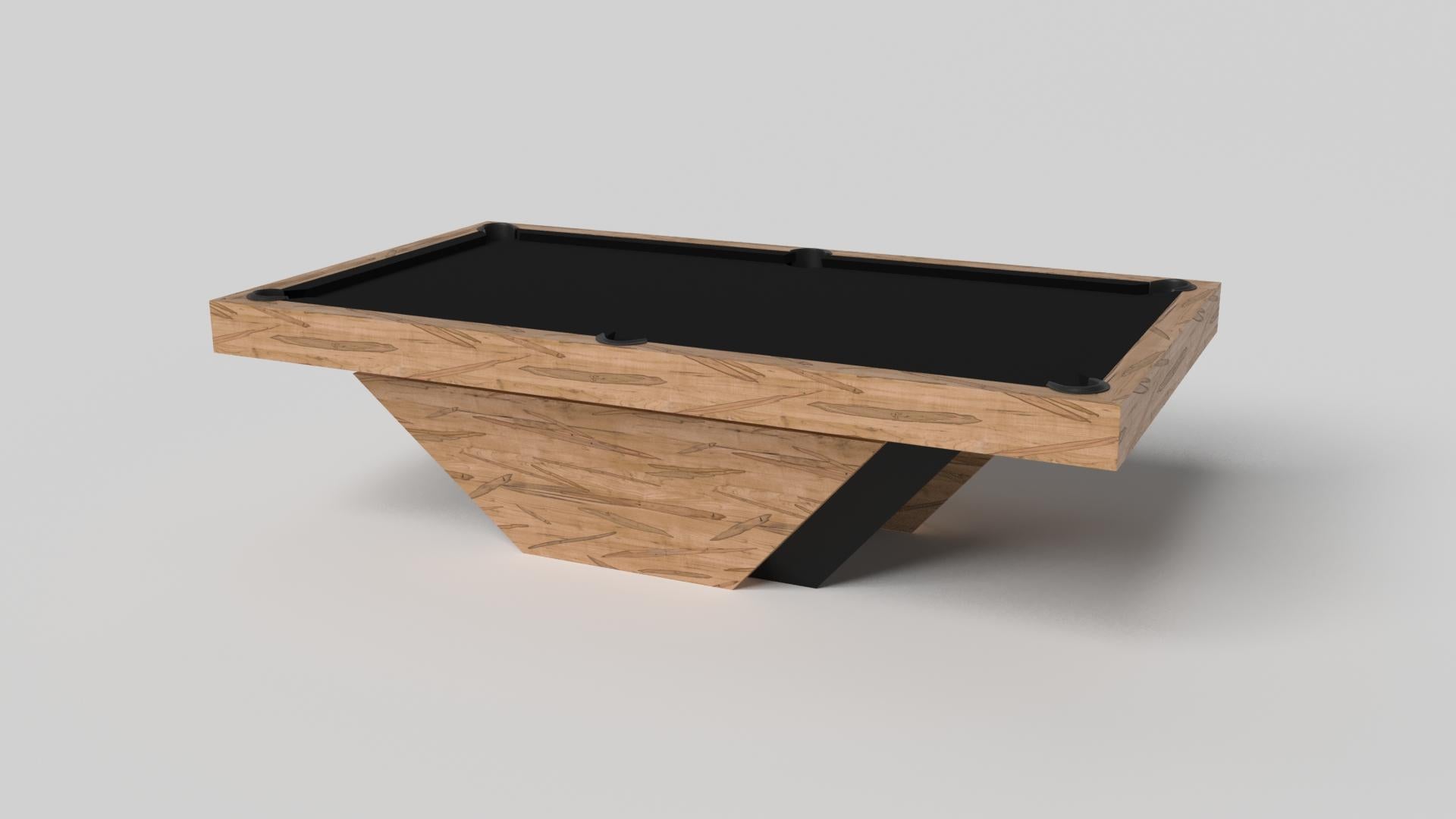 Handcrafted with clean lines, sharp angles, and a pyramid base, the Vogue pool table in chrome with black strikes the perfect balance between sport-inspired style and contemporary design. Timeless in its appeal and revered for its practicality and