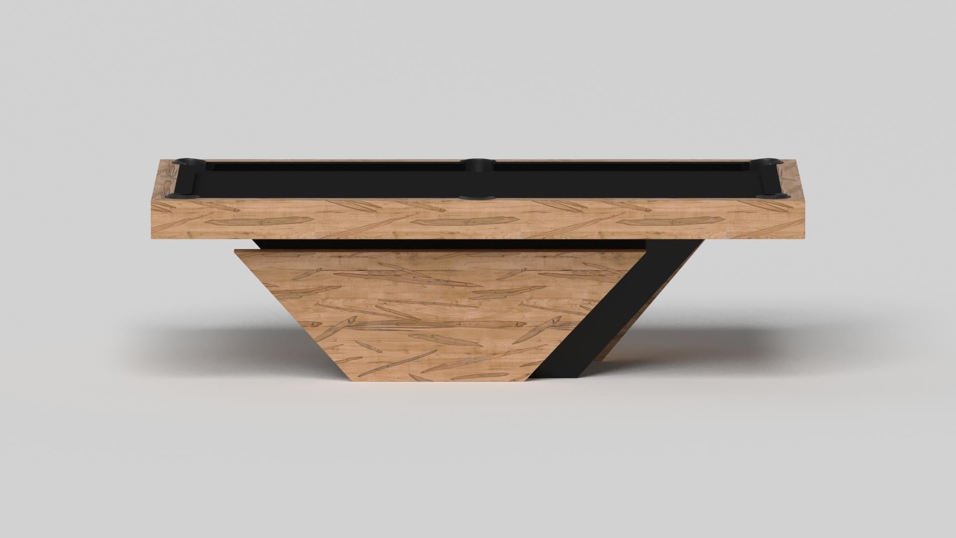 American Elevate Customs Vogue Pool Table / Solid Curly Maple Wood in 9' - Made in USA For Sale