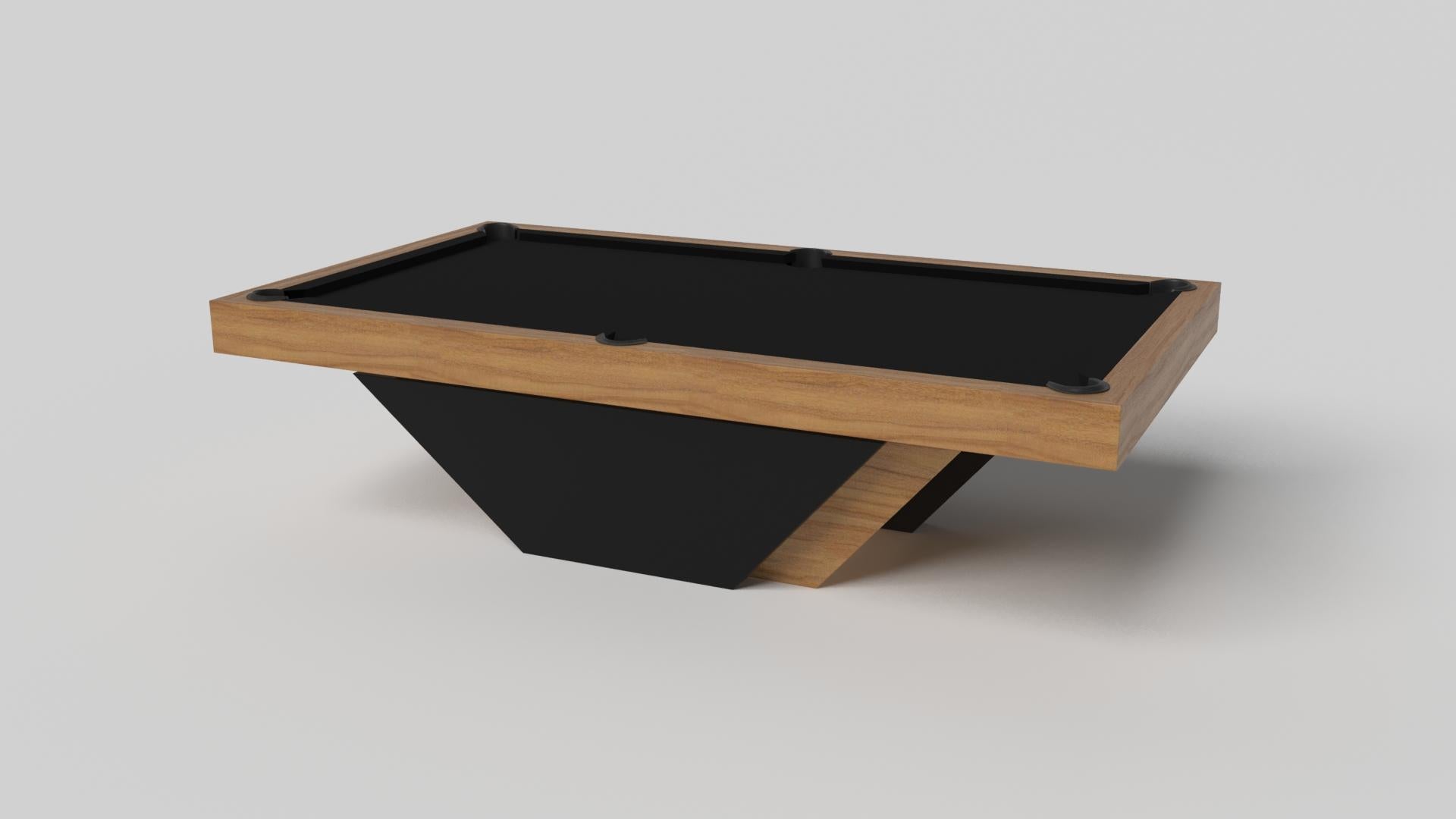 Handcrafted with clean lines, sharp angles, and a pyramid base, the Vogue pool table in chrome with black strikes the perfect balance between sport-inspired style and contemporary design. Timeless in its appeal and revered for its practicality and