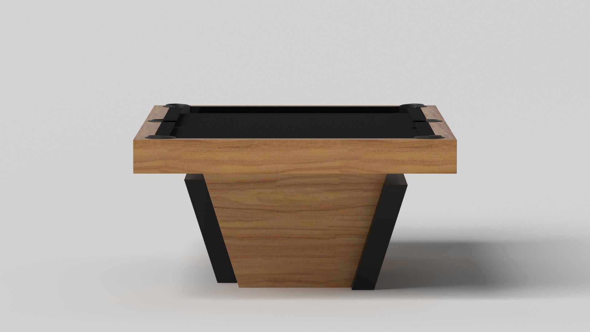 Modern Elevate Customs Vogue Pool Table / Solid Teak Wood in 9' - Made in USA For Sale