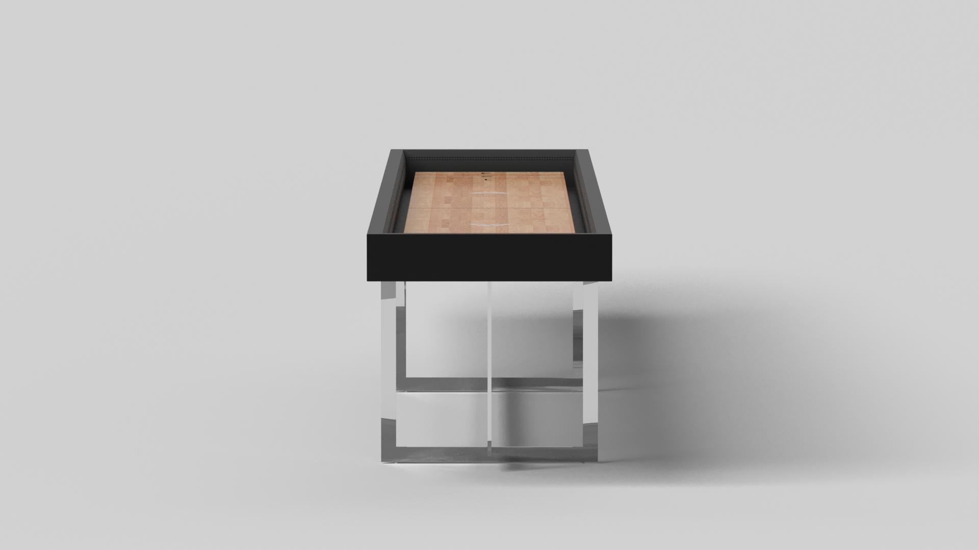 Modern Elevate Customs Vogue Shuffleboard Tables / Solid Pantone Black Color in 9' -USA For Sale