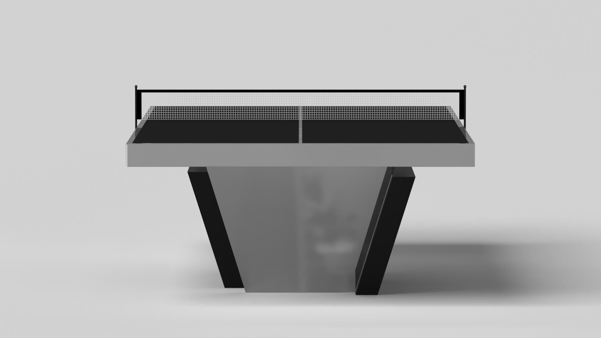 Modern Elevate Customs Vogue Tennis Table / Stainless Steel Metal in 9' - Made in USA For Sale