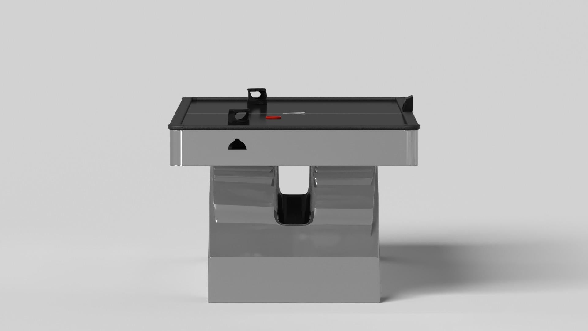 Elevate Customs Mesas de Air Hockey Zenith/Acero inoxidable Metal en 7'-Fabricado en EE.UU. Moderno en venta
