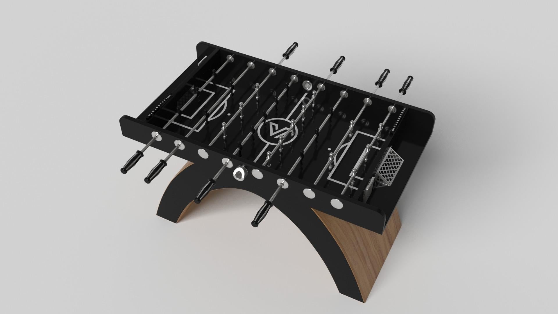 Modern Elevate Customs Zenith Foosball Tables / Solid Teak Wood in 5' - Made in USA For Sale