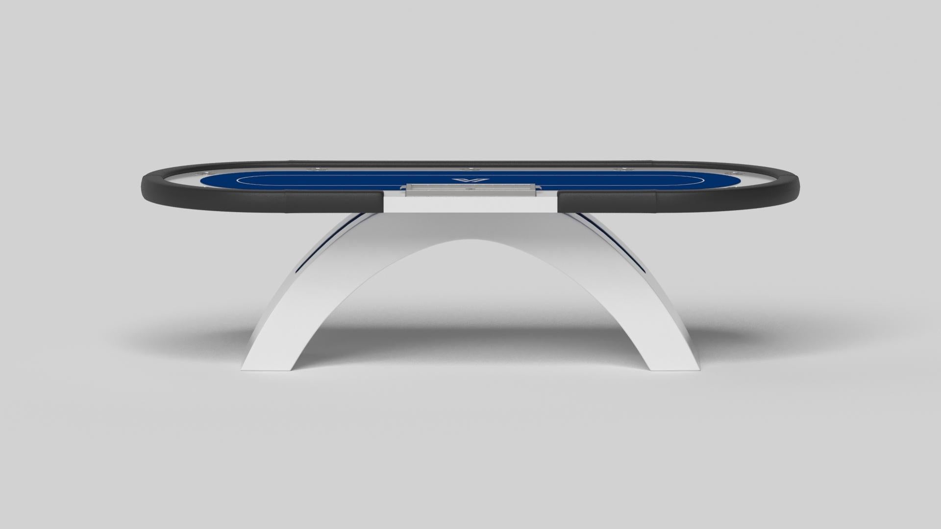 American Elevate Customs Zenith Poker Tables / Solid Pantone White Color in 8'8